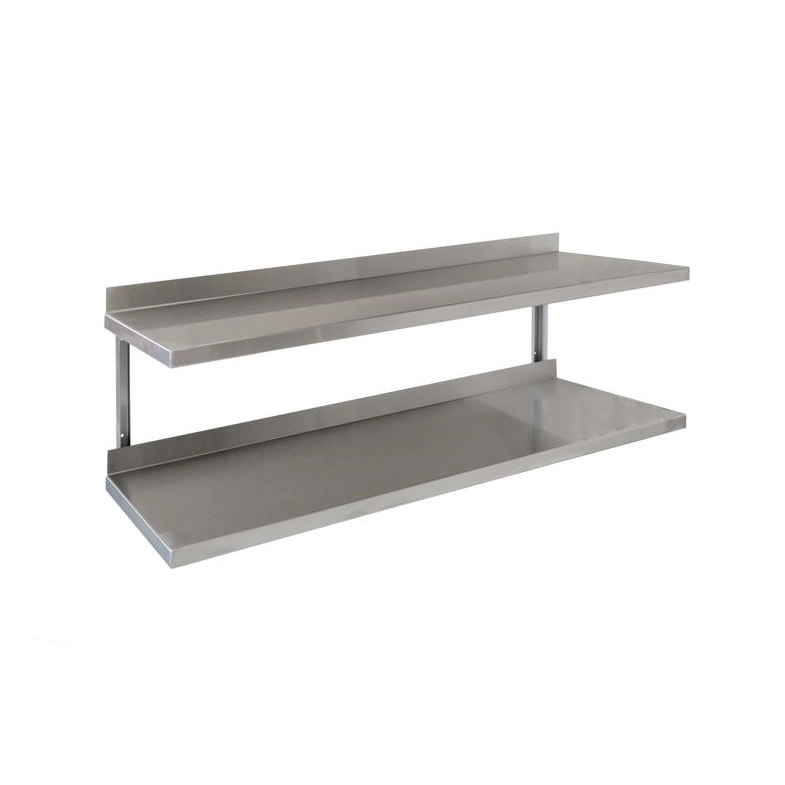 Stainless Steel Double Tier Wall Shelf